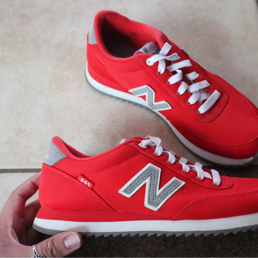 New Balance Vibrant Red Athletic Shoes
